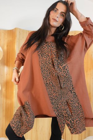 Leopard Panel Top Rust